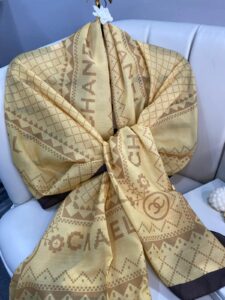 Chanel Çizgili Pamuk Soft Şal 51201 - Gold