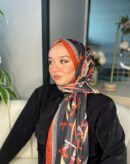 Lv Kemer Desen Pamuk Soft Şal 31230 - Siyah-Bordo
