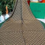 Gucci A Kalite İthal Yün İpek Şal - Yeşil-Mor