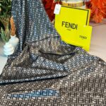 İthal Çifttaraflı Fendi İnci Vual İpek Şal -Antrasit