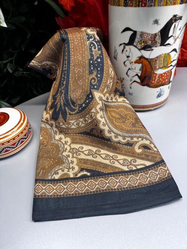 Yeni Etnik Pamuk Soft Şal 65301 – 65301 Siyah-Latte