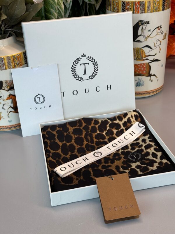 Touch İthal Leopar Vual İpek Şal – 889980 – Kahve-Siyah