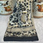 Hermes Leopar Pamuk Soft Şal 65329 - Cappuccino