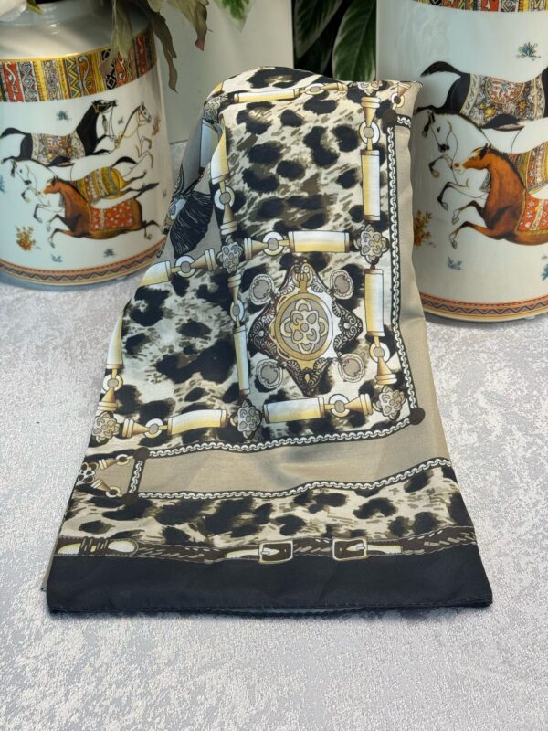 Hermes Leopar Pamuk Soft Şal 65329 – Cappuccino