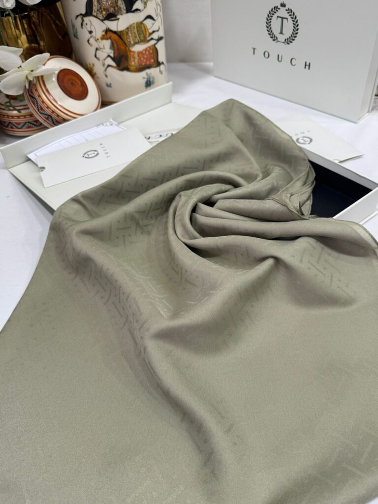 New Desen Pamuk Jakar İpek Şal - 19450 - Su Yeşili