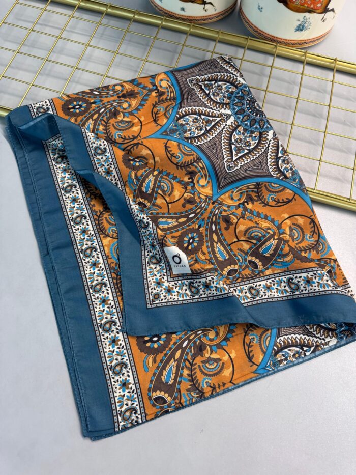 Etro Buta Desenli Pamuk Soft Şal - 377350 - Bebe mavisi Gold - Görsel 2