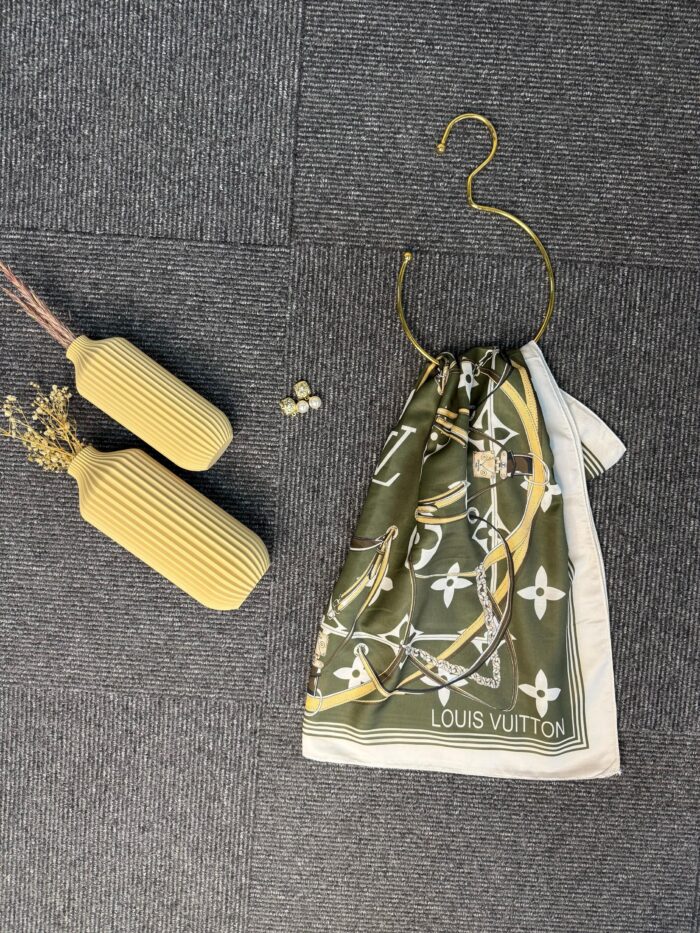 Lv Kemer Desen Pamuk Soft Şal 31230 - Haki - Görsel 3
