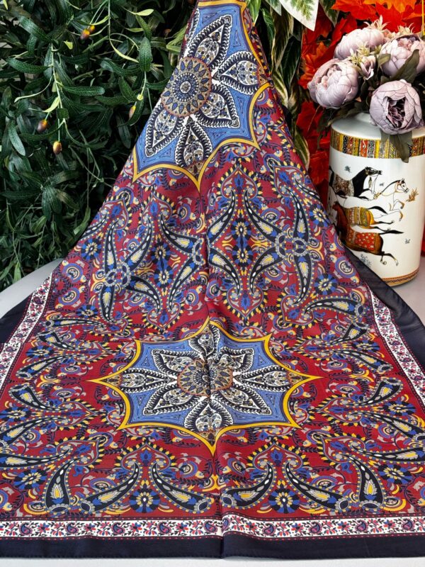 Etro Buta Desenli Pamuk Soft Şal – 377350 – Lacivert Bordo
