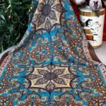 Etro Buta Desenli Pamuk Soft Şal - 377350 - Bebe Mavisi Kahve