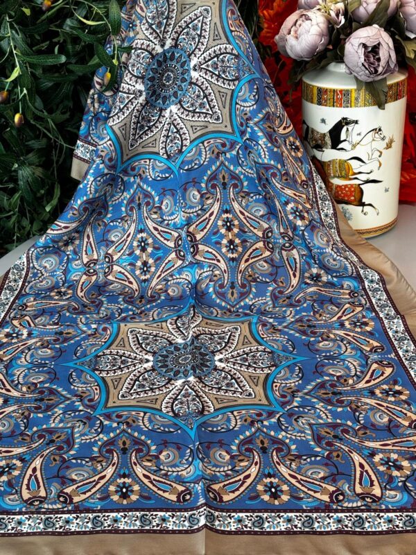 Etro Buta Desenli Pamuk Soft Şal – 377350 – Mavi Vizon