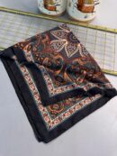 Etro Buta Desenli Pamuk Soft Şal - 377350 - Turuncu Siyah