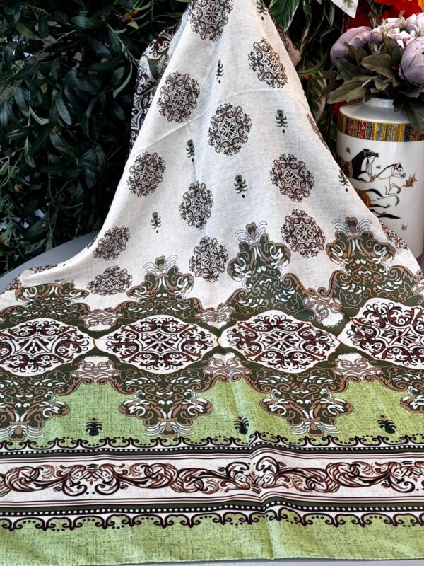 Hint Etro Desenli Pamuk Soft Şal – 658960 – Fıstık Yeşili