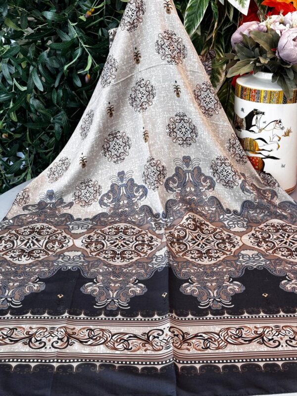 Hint Etro Desenli Pamuk Soft Şal – 658960 – Siyah Camel