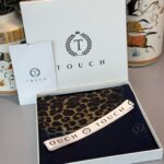 Touch İthal Leopar Vual İpek Şal - 998890 - Lacivert