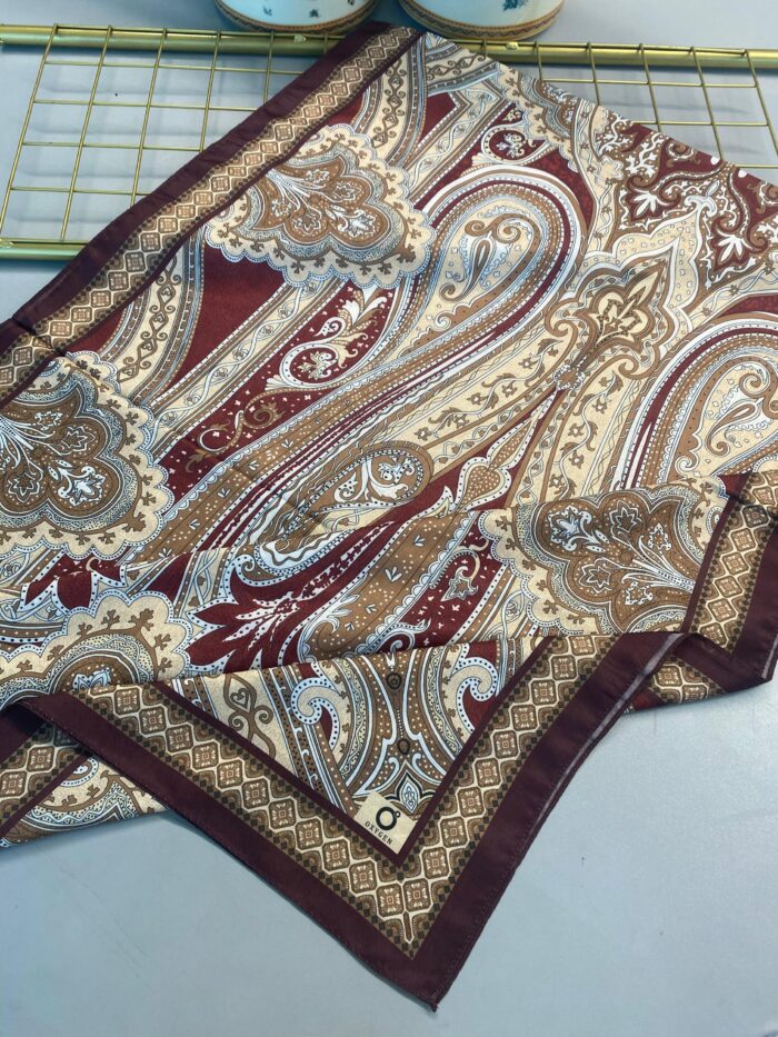Yeni Etnik Pamuk Soft Şal 65301 - 65301  Bordo-Altın - Görsel 2