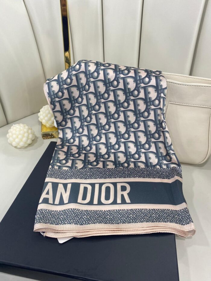 Dior Twill Eşarp-356537-Krem Siyah - Görsel 2