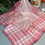 Ekose Desen Vakko Twill Eşarp-Pembe