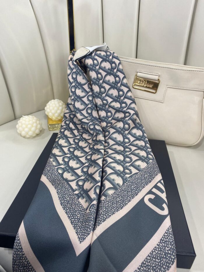 Dior Twill Eşarp-356537-Krem Siyah