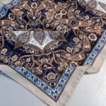 Etro Buta Desenli Pamuk Soft Şal - 377350 - Lacivert Füme