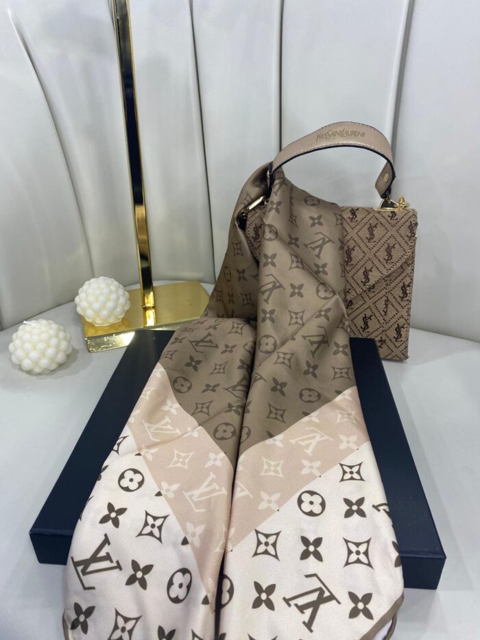 LV Twill Eşarp -5563-Koyu Vizon - Image 2