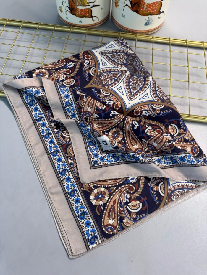 Etro Buta Desenli Pamuk Soft Şal - 377350 - Lacivert Füme - Görsel 2