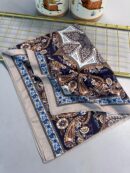 Etro Buta Desenli Pamuk Soft Şal - 377350 - Lacivert Füme