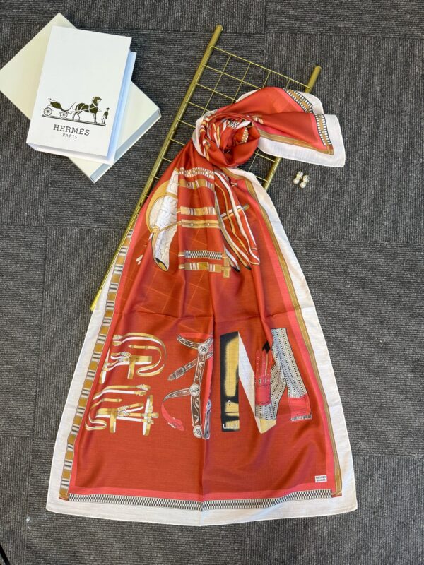 Hermes Pamuk Soft Şal – 32014 Kiremit