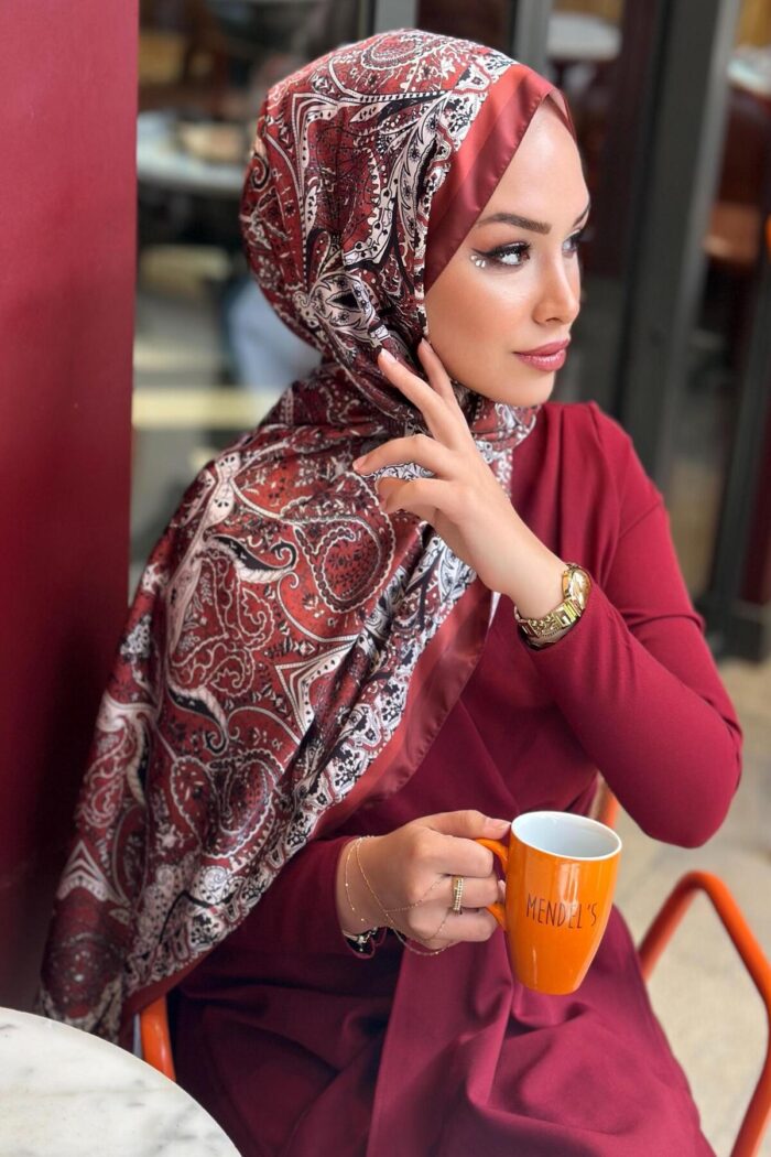 Batik Desen Vual İpek Şal -259685-Balkabağı