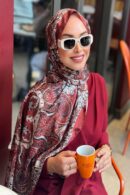 Batik Desen Vual İpek Şal -259685-Balkabağı