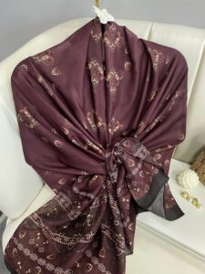 Kupa Desenli Pamuk İpek Şal – 797730 – VİŞNE