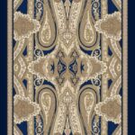 Yeni Etnik Pamuk Soft Şal 65301 -Lacivert-Altın