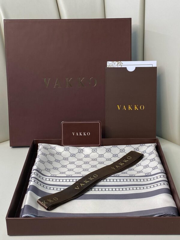 İthal Full Set Kutulu A Kalite Vakko Twill İpek Şal 4429 – gri
