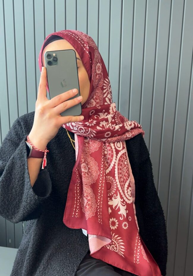 ETNİK DESEN PAMUK ŞAL-989744-BORDO