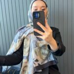 GÜL DESEN PAMUK ŞAL-989734-SİYAH