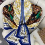 VERSACE VUAL İPEK ŞAL- 344456-  MAVİ
