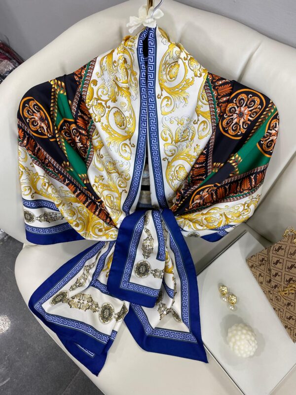 VERSACE VUAL İPEK ŞAL- 344456- MAVİ