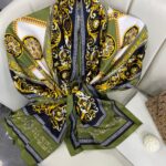 VERSACE VUAL İPEK ŞAL- 344456- HAKİ
