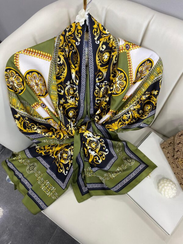 VERSACE VUAL İPEK ŞAL- 344456- HAKİ