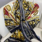 VERSACE VUAL İPEK ŞAL- 344456-SİYAH BORDO