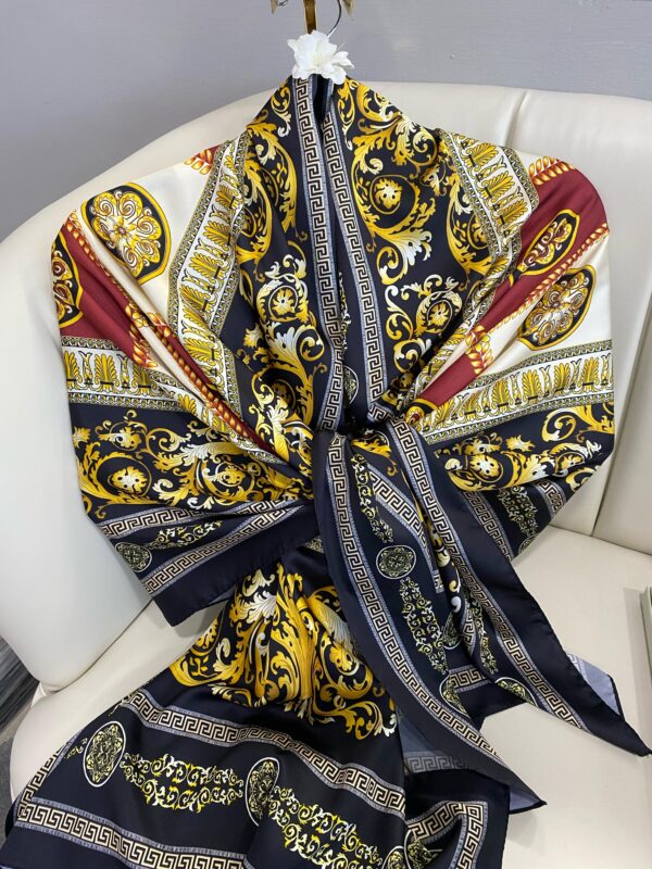 VERSACE VUAL İPEK ŞAL- 344456-SİYAH BORDO