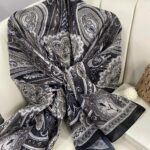 Etro Pamuk İpek Şal 987654-KÖMÜR SİYAHI