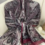 Etro Etnik Desen Pamuk İpek Şal - 23564 - BORDO