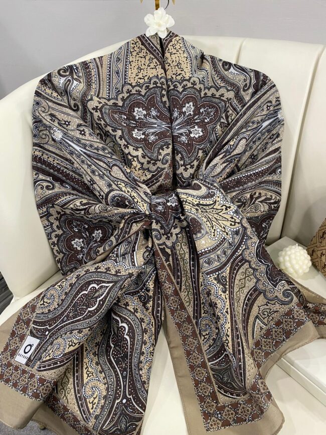 Etro Pamuk İpek Şal 987654- KOYU KREM