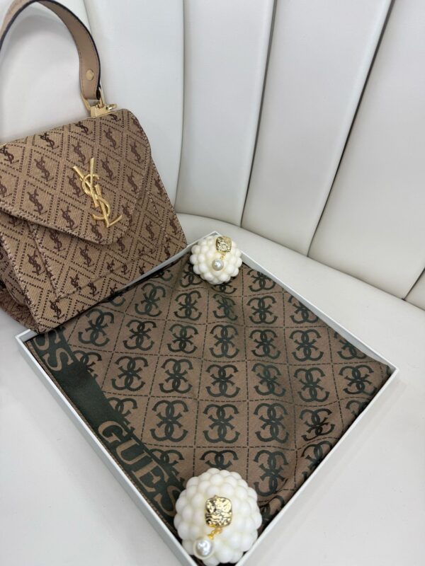 GUESS ÇİFT TARAFLI KAŞMİR İPEK EŞARP 7859- SÜTLÜ KAHVE