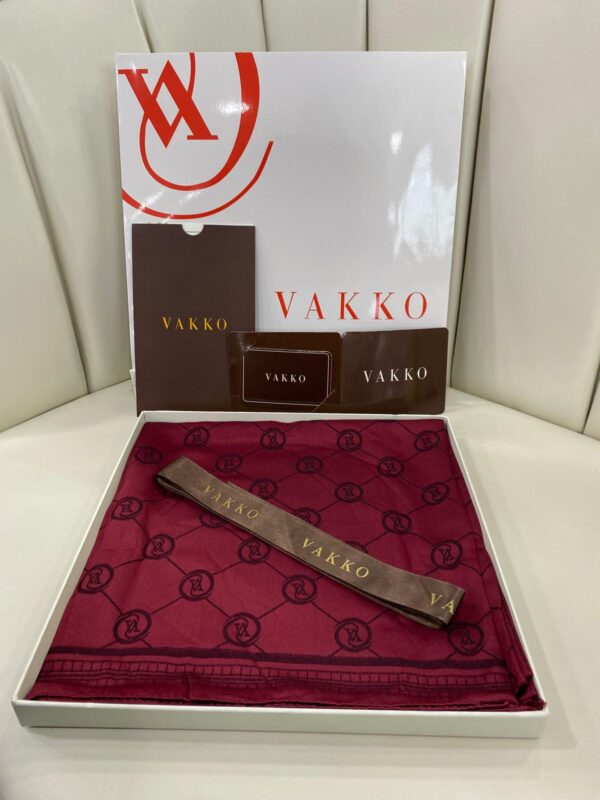 VAKKO ÇİFT TARAFLI KAŞMİR İPEK EŞARP 7859- BORDO