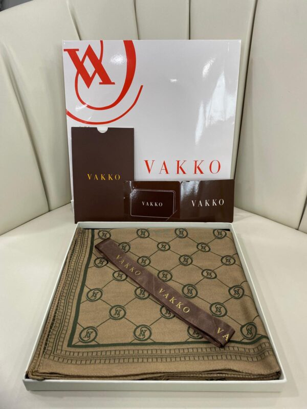 VAKKO ÇİFT TARAFLI KAŞMİR İPEK EŞARP 7859- CAMEL