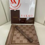 VAKKO ÇİFT TARAFLI KAŞMİR İPEK EŞARP 7859- KAHVE