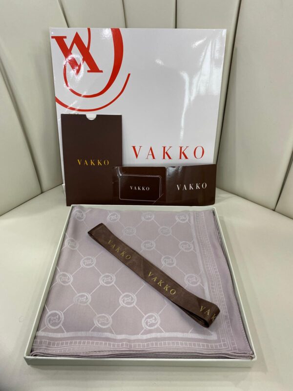 VAKKO ÇİFT TARAFLI KAŞMİR İPEK EŞARP 7859- PAMUK ŞEKERİ