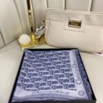 DİOR ÇİFT TARAFLI KAŞMİR İPEK EŞARP 7859- MAVİ