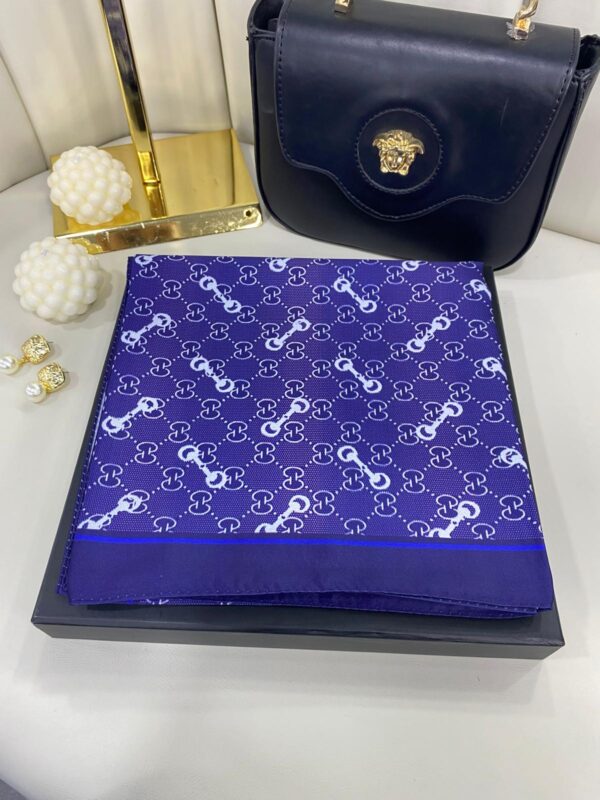 Gucci Desen Marka Eşarp – 62268 – Gece Mavisi
